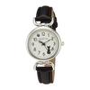 [Arias] Analógico Amalfidia Pulseira de couro à prova d'água Gato Mostrador branco WW20022A-156 Feminino Preto