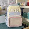 Schoolbag Cream Light Pink Ins Wind High Value School Bag Female Sweet Junior High School Pain Backpack Lightweight Large Capacity Backpack