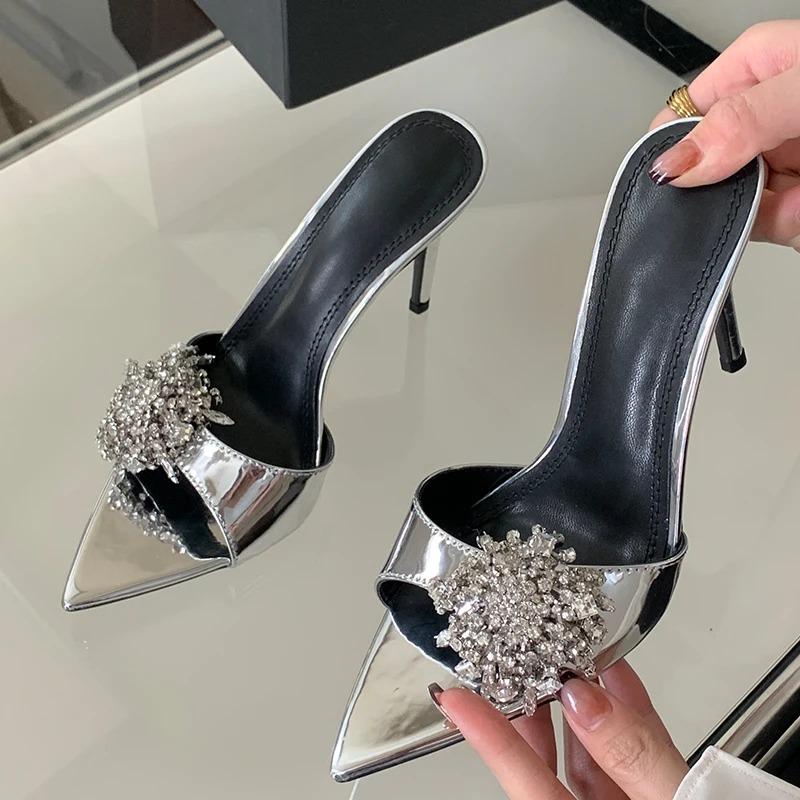 Women Sandals Super High Shoes  Heels Rhinestone Designer Fashion Ladies Shoes For Pointed Toe Casual Female Pumps