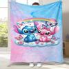 Coperta di Flanella Kawaii a Punto S, Coperta Morbida e Calda in Peluche per Casa, Camera da Letto, Letto, Divano, Campeggio, Picnic, regalo bambini