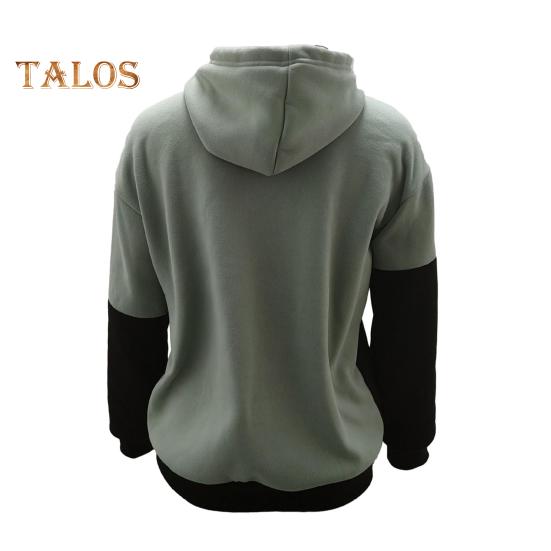 Damska bluza z kapturem na jesień i zimę, z kolorowym blokiem, ściągaczem, długimi rękawami, elastycznymi mankietami i obszyciem oraz dużą kieszenią, gruba sportowa bluzka fitness