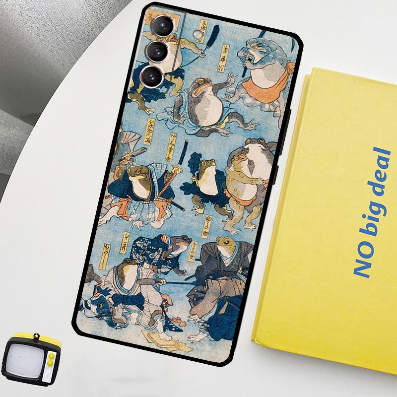 Vintage Retro Frog Mushrooms Phone Case For Samsung Galaxy S25 Ultra S20 S21 S22 S23 Plus S24 Ultra S9 S10 S25 FE Cover