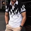 Mens Short Sleeve Polo Shirt With 3D Digital Print Collar Design Breathable Pique Fabric Casual Business Commute Wear