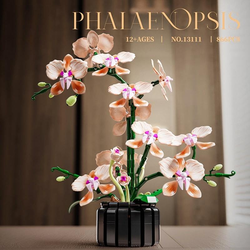 Neueste Zusammengebaute Bausteine Blumen Spielzeug, Rose, Orchideen, Ewige Blumen, Geschenke Für Mädchen, Valentinstagsgeschenke, Heimdekoration
