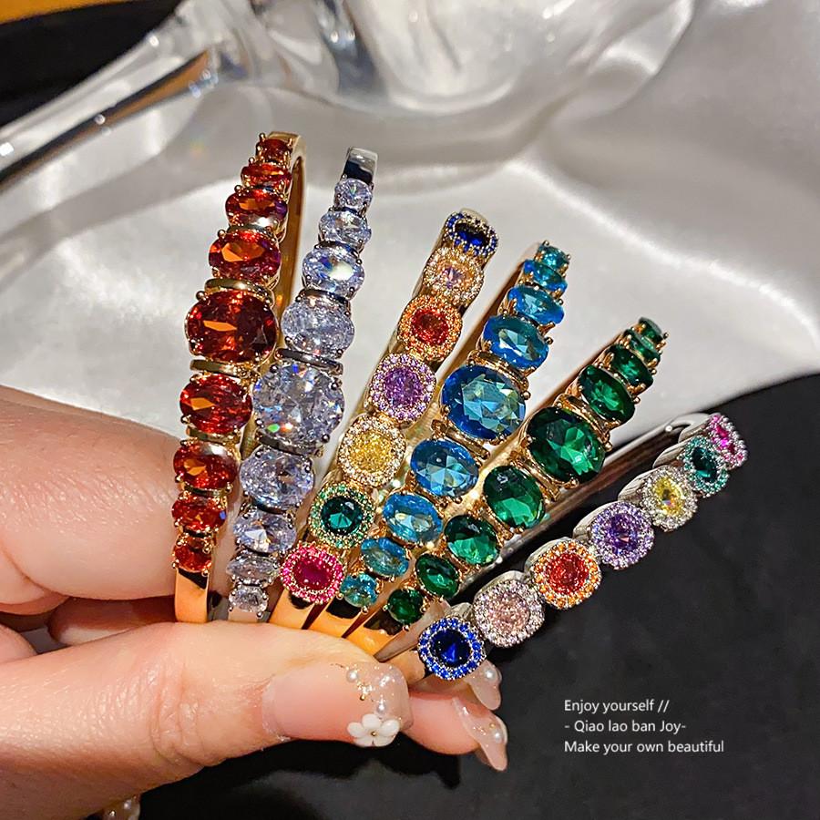 Modern Zircon Oval Bracelet With Cubic Zirconia For Elegant Office Wear