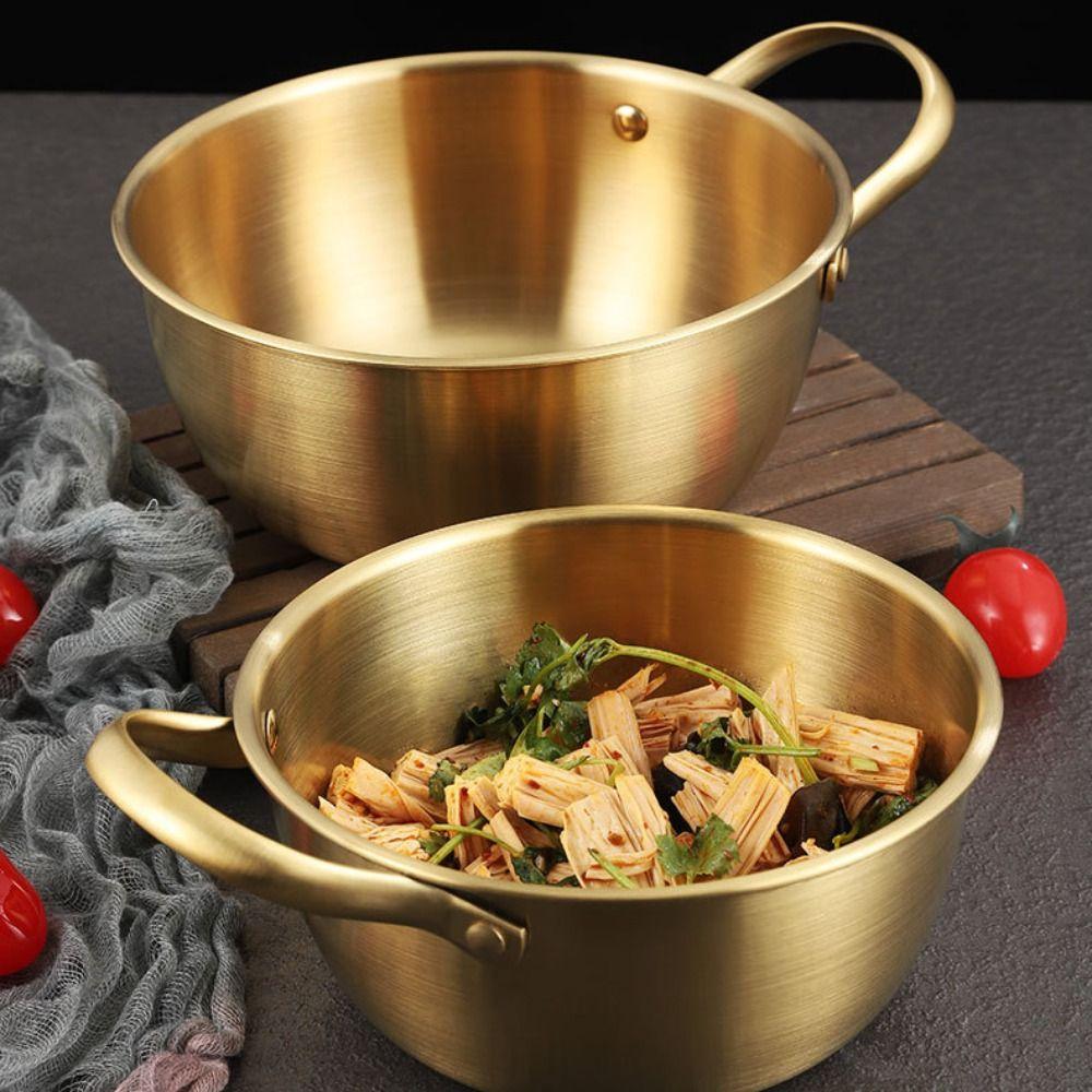 Thickened Noodles Bowl Stainless Steel Fruit Salad Bowls Multi-purpose Mixing Pot  Cooking