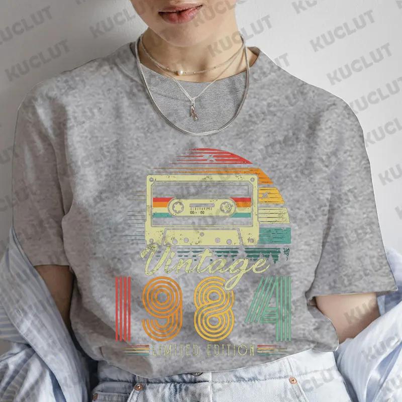 1984 Vintage Shirt for Women 39th Birthday Party T-shirts Clothing Short Sleeve Tee Shirt 1984 Retro Cassette Shirt Clothes