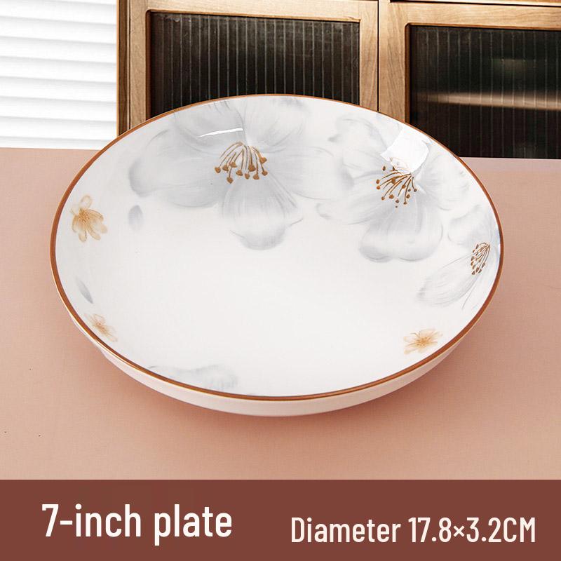 2026 High-Grade Ceramic Deep Stir-fry Plate - Round Breakfast & Fruit Cold Dish