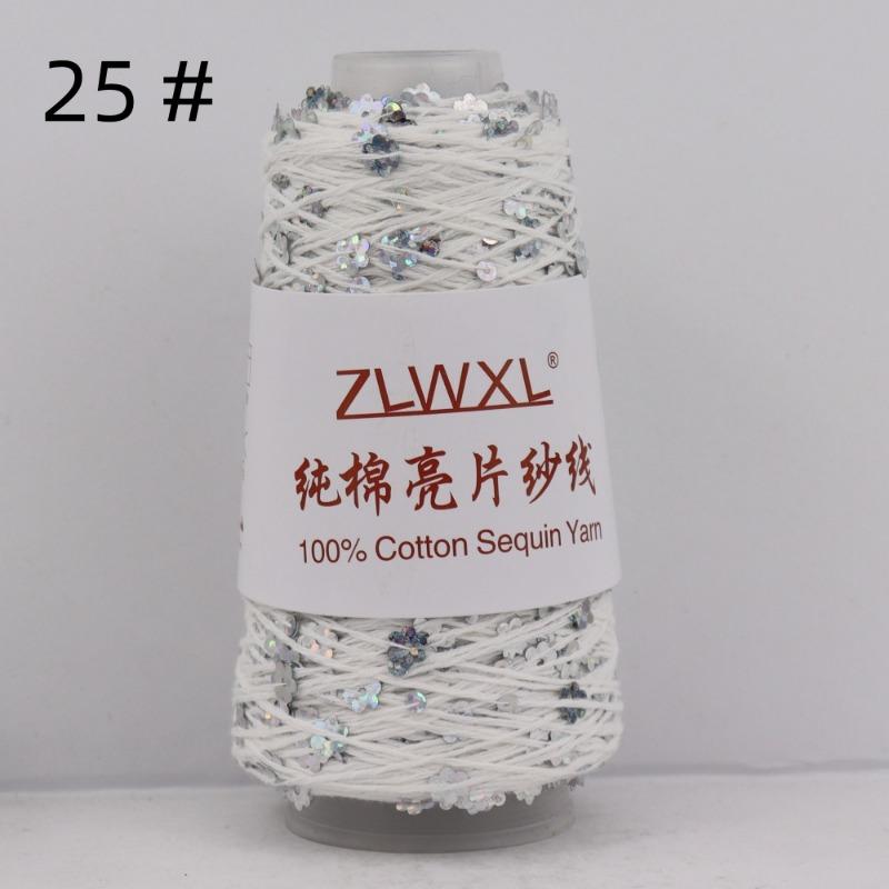 1000g /3200M 100% Cotton Yarn 6mm+3mm Special Sequin Yarn DIY Knitted Garment Accessories Rag Doll Knitting Yarn