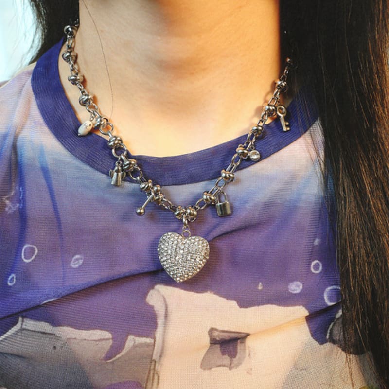 cozywaveclub BIG LOVE NECKLACE_SILVER