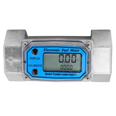 Mini Digital Turbine Flowmeter Diesel Fuel Flow Meter 15120L 1.5inch NPT Blue
