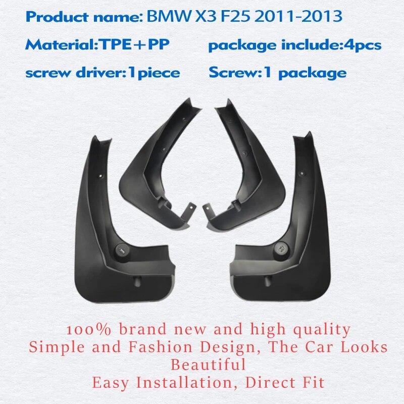 FOR BMW X3 F25 2011-2013 Mudguard Fender Mud Flap Guards Splash Mudflaps Car Accessories Mudguards Front Rear 4pcs