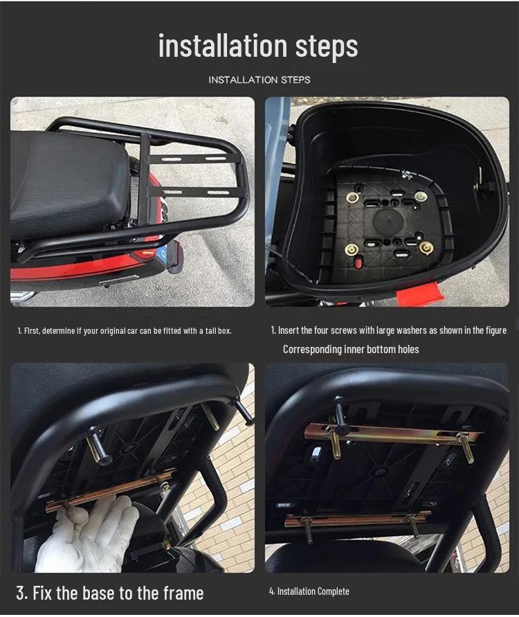Universal Electric Vehicle Trunk & Storage Box for Motorcycles and Scooters