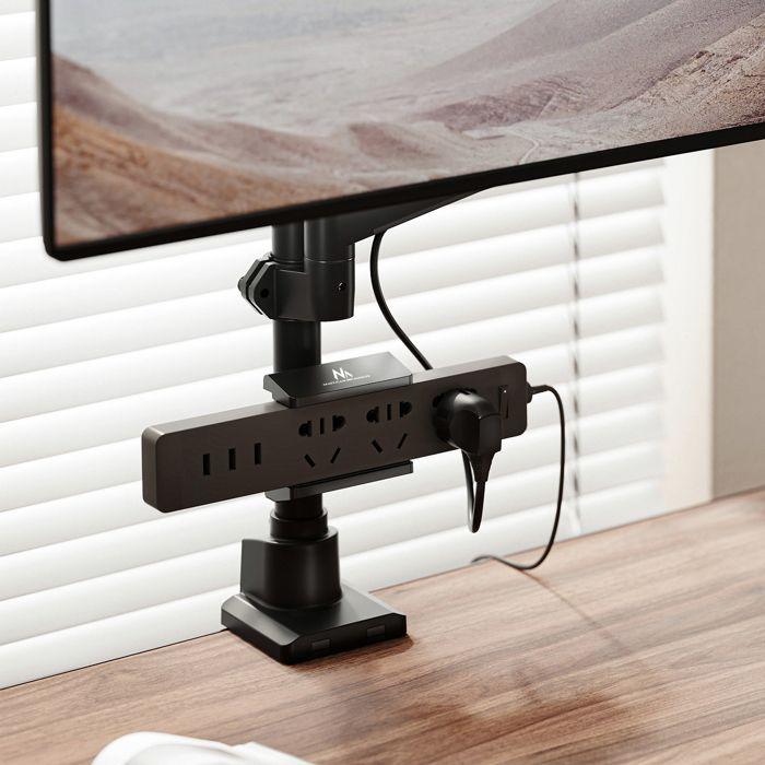 Support de barrette d'alimentation - maclean - mc-994 - universel - installation facile - couleur noire