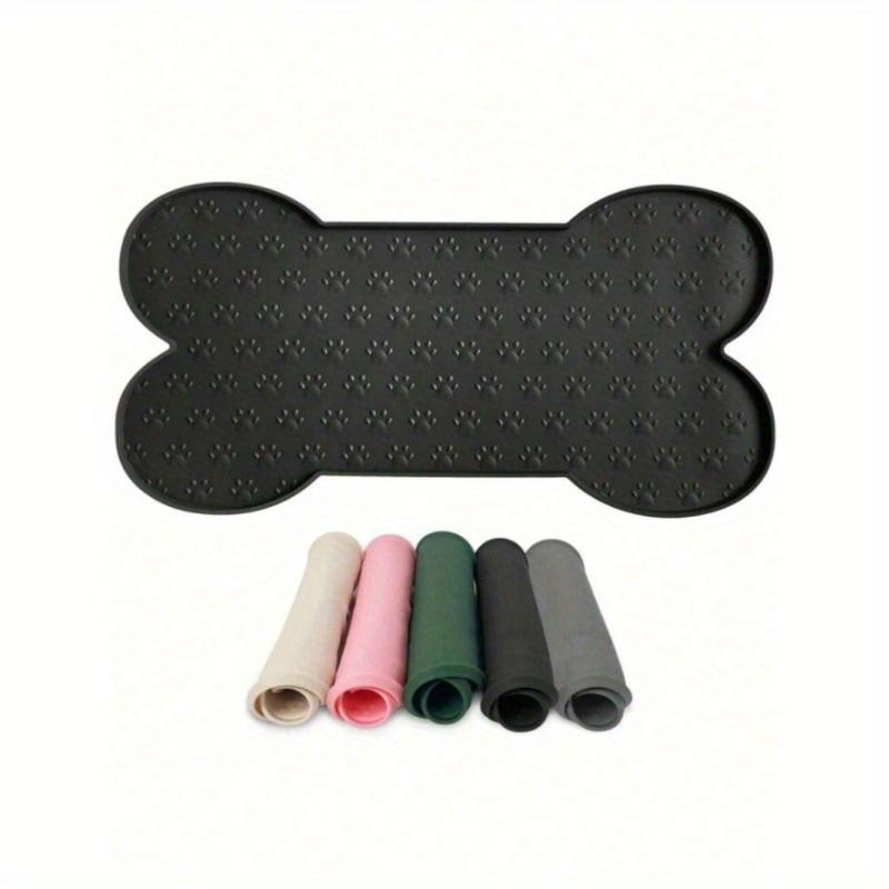 

1pc Bone Shape Placemat Dog Food Mat Anti-Slip Silicone Dog Bowl Mat Thicker Pet Placemat Waterproof Cat Feeder Pad Puppy Kitten Feeding Mats чёрный