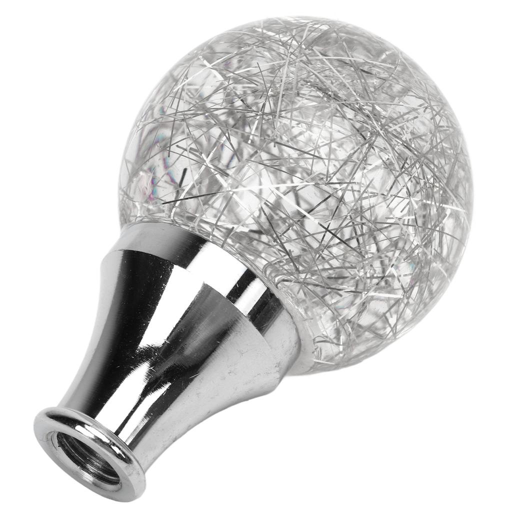 Universal Round Ball Shift Knob Modified Gear Shifter Head for Most Car Models with 3 Adapters Silver