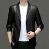Men's Autumn/winter New Leather Men's Casual Suit Jacket Slim Leather Jacket Business Small Suit Man