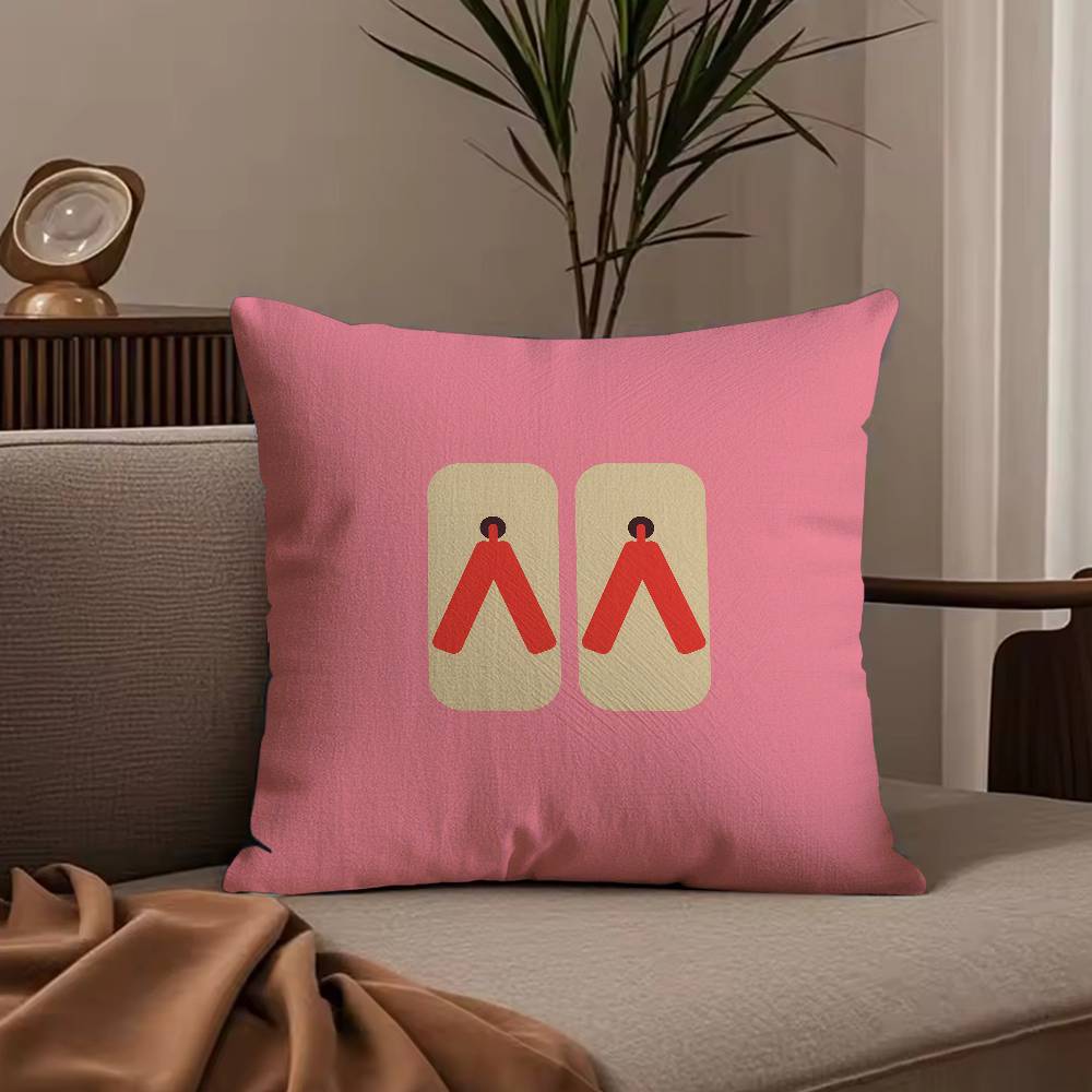 Japan Day Anime Simple Pillow Case Anti-dustmite Pillowcase Invisible zipper silky short plush Sofa cushion cover