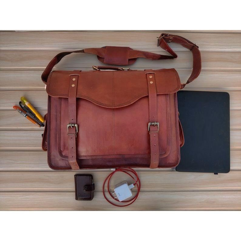 Messenger Bag aus Leder, Personalisierte Laptoptasche, Aktentasche für Herren, Umhängetasche aus Leder für Damengeschenk