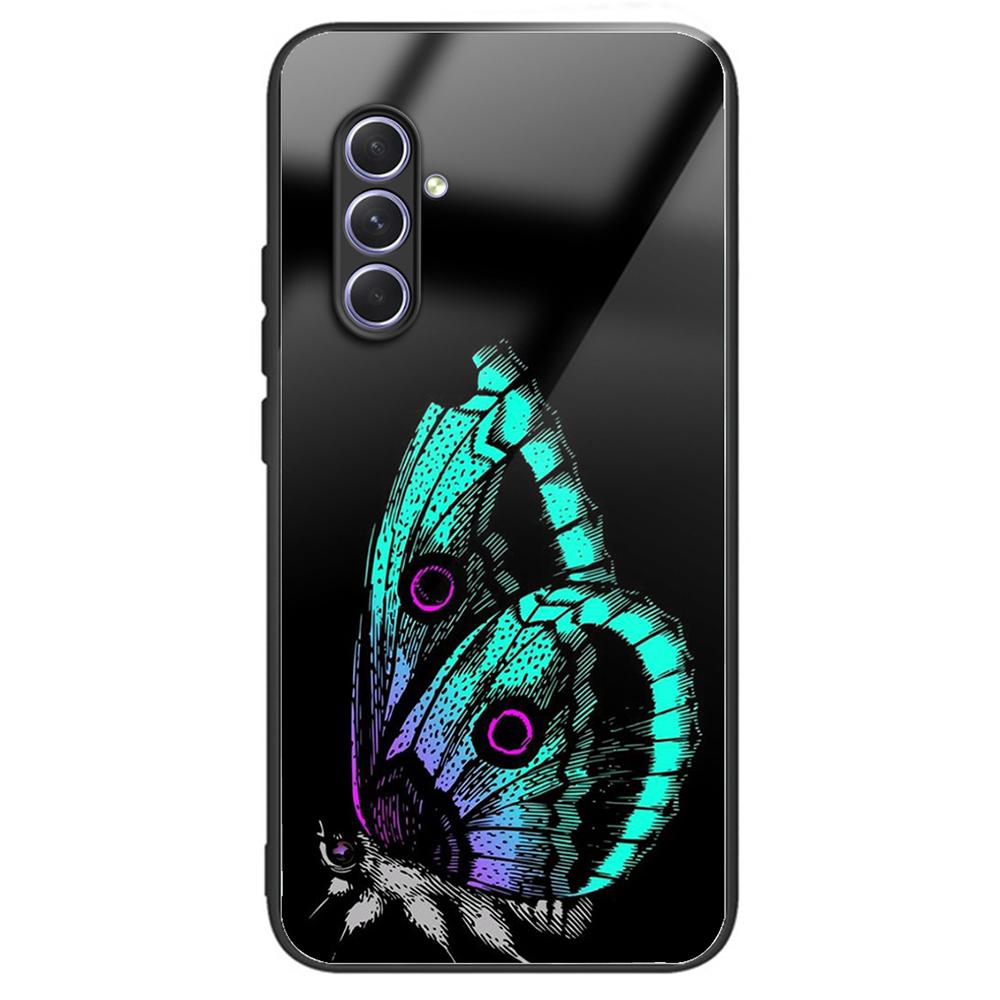 For Samsung Galaxy A54 5G TPU Frame Tempered Glass Case Phone Protective Cover