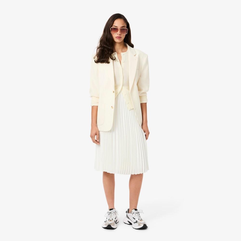 Lacoste Women's Ribbed Merino Wool Crew Neck Cardigan AF4141-55N70V