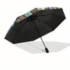 Stained Angel Wings Cross Art PrintUmbrella, Portable 3-Fold Compact Umbrella for Men & Women Gift