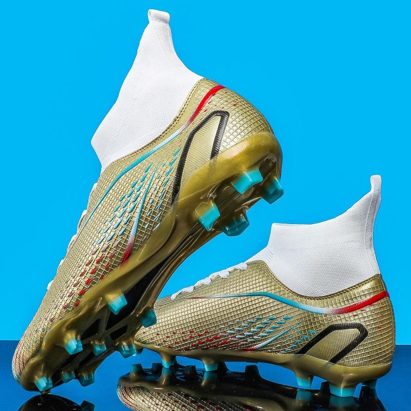 X2308 Football Shoes Men's High-top Spikes and Broken Nails Student Grass Game Training Shoes