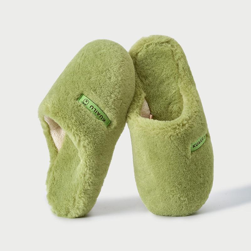 Weiche Hausschuhe, Bett-Baumwollpantoffeln, Damen Indoor Zuhause rutschfest und warm, einfache Halbschlappen-Baumwollschuhe können draußen getragen werden