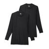 Baseball Low Long Inner 12JA0Q0109 Undershirt, Neck, Sleeve, Shirt, 2-Pack, Fitted, (Black/3L/Men's)