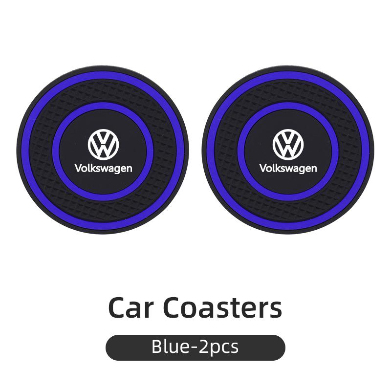 Car-Mounted Silicone Material Double-Ring Water Cup Coaster Anti-slip For VW Passat Golf Tiguan Polo Scirocco Touareg TouranOJ2