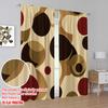 2pcs,2D Plane Printing Popular Curtains Retro Circles Versatile Polyester Fabric (without Rod) Decorations Inside Perfect for