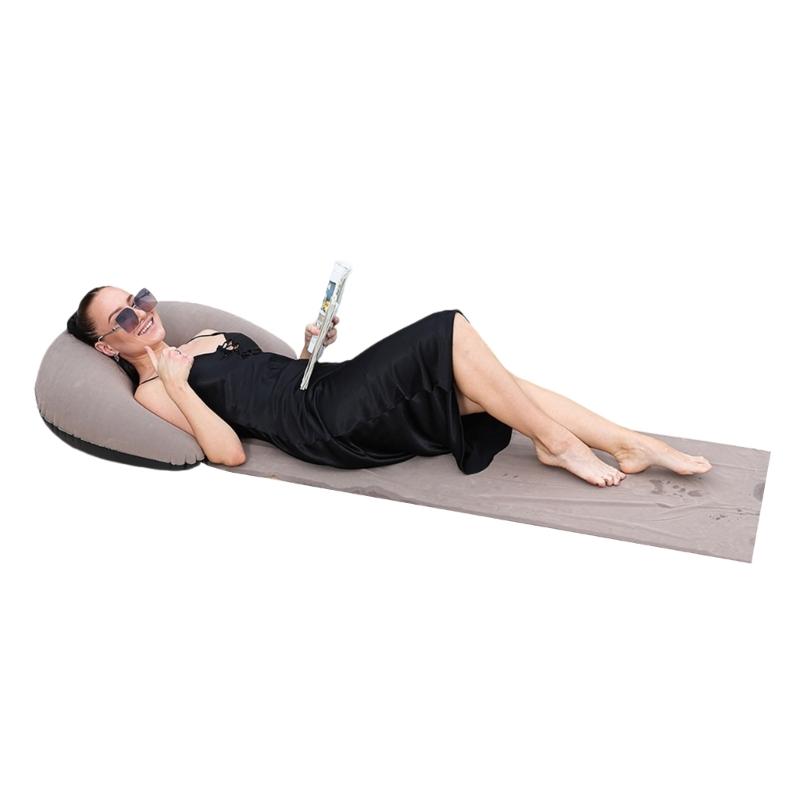 Portable Back Pillow Cushions Chair Easy Transport Blanket Quick Inflation Air Bed Travel Mattress for Pools party