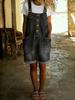Women's High Waist Denim Overalls - Loose, Slimming Short Summer Pants