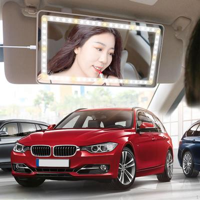 Car Sun Visor Vanity Mirror Cosmetic Dimmable Touch Control Automotive Accessories 3 Light