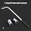 Telescoping Lug Wrench Set - 17/19/21/23mm Sockets, Vehicle Wheel Lug Spanner, Heavy Duty Car Repair Replacement Tool