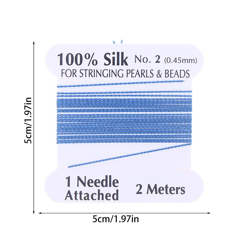 1Pcs 2# 0.45mm 10pcs/bag Handmade 100% Natural Silk Cord Rope With Beaded Silk Thread Needle End Silk For DIY Jewelry Making