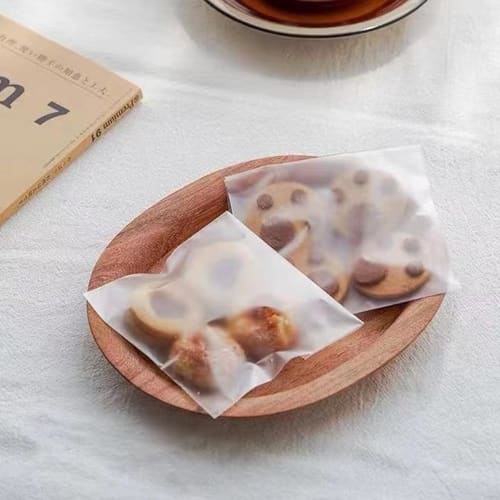 100 Food-Safe Semi-Transparent OPP Bags, Raisin Sandwich Bags, Sweet Packaging Bags, Snack Bags, Bread Bags, Side-Seal Bags, Wrapping Bags, Plastic Ba