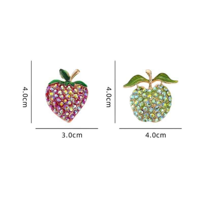 Light Luxury Strawberry Sweet Enamel Brooch Cute Fruits Badge Fashionable Clothing Accessories Corsage Gifts