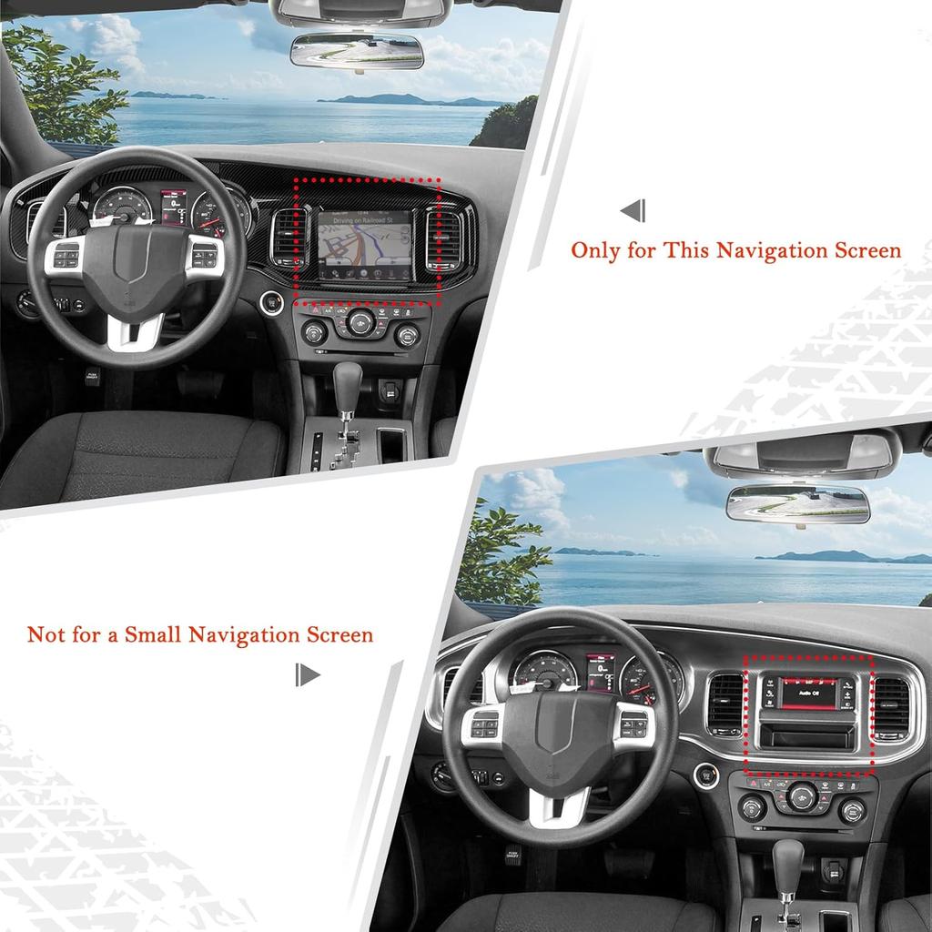 JeCar for Charger Carbon Fiber Dash Trim for Dodge Charger 2011 2012 2013 2014 Interior Accessories (4pcs)