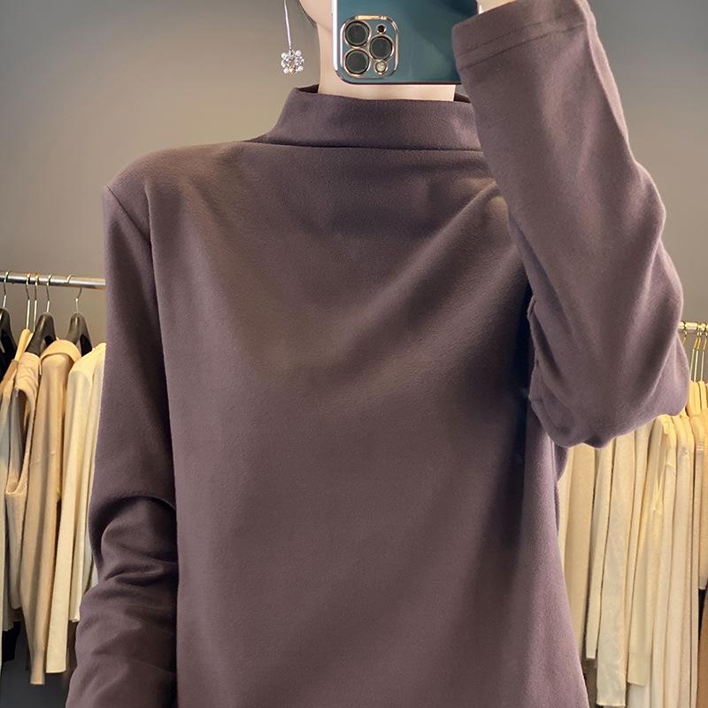 Fall and Winter Women's High Neck Slim Thin Long-sleeved Bottoming Shirt
