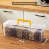 Conjunto de Recipientes Plásticos Transparentes para Armazenamento de Temperos Com Compartimentos Removíveis e Alça Portátil Perfeito Para Despensa da Cozinha Condimento