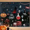 Removable Holiday Window Art 9PCS Halloween Static Stickers, Gothic Silhouette Decals, Reusable Waterproof PVC Wall Murals Horror for Glass