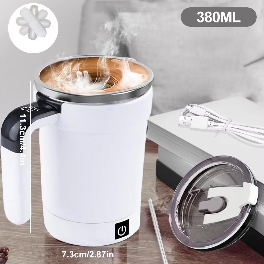 Portable Automatic Stirring Cup Rechargeable Electric Coffee Mixer Stainless Steel Magnetic Self Stirring Mug for Hot Drinks