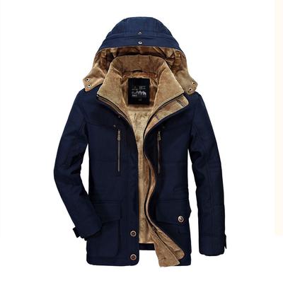 Winter Casual Thick Warm Military Jacket Men Snow Hooded Parka Coat