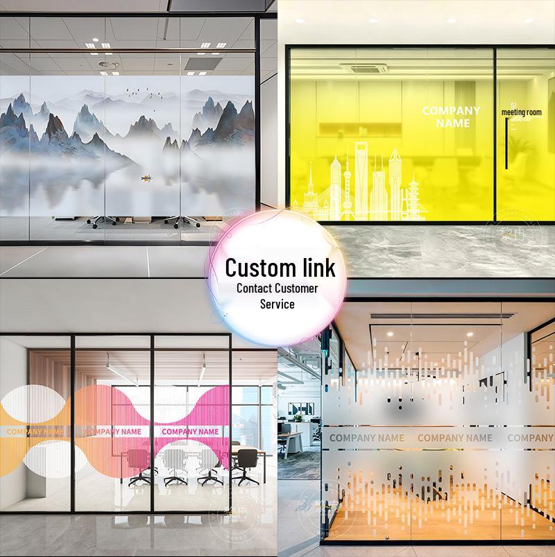 Ultra-Transparent Gradient Glass Film: Round Removable Office Partition Sticker