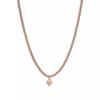Heart-Shaped Enamel Cross Chain Necklace with Peach Heart Beads for Women - Fashionable Classic Style
