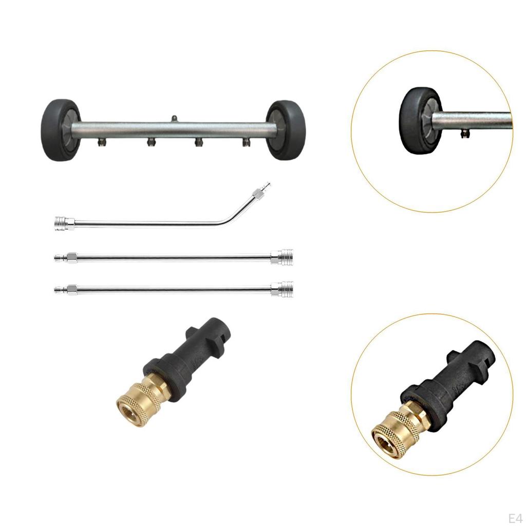 Pressure Washer 4000 PSI 4 Hole Nozzle with 3 Extension Rods Underbody Car Wash Water Broom