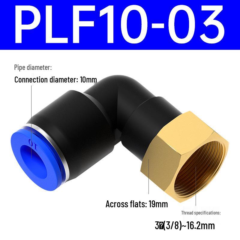 Pneumatischer L-förmiger 90° Luftschlauchverbinder Winkelstück Düse PLF6-01/8-02