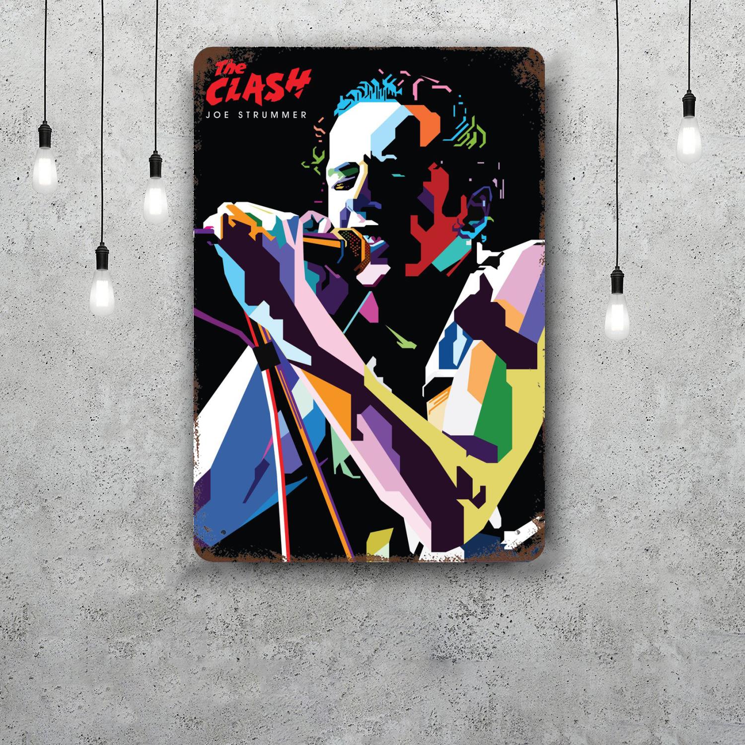 

The Clash Band Vintage Tin Sign Home Decor Wall Decor Art Wall Mural Room Decoration Decor Retro Metal Sign Plate Bar Posters 20x30cm（7.8x11.8inch）