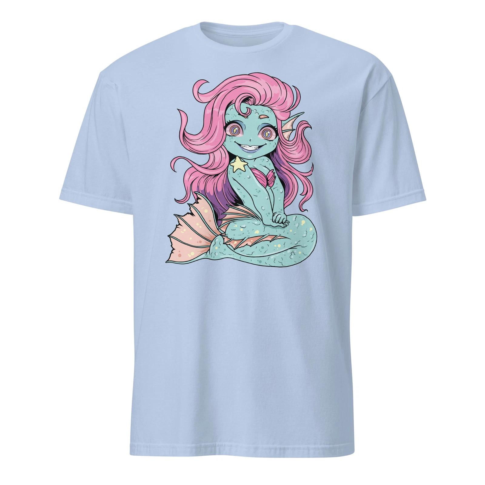 Пастельная Готическая Русалка Футболка Кавайная Зомби-Русалка Милая Ведьмовская Футболка Размер S-3XL 3XL